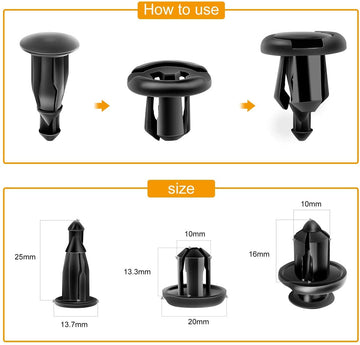 100 Pcs 7mm 8mm 10mm Nylon Push Expansion Screws Replacement Kit For GM 21030249 Ford N807389S